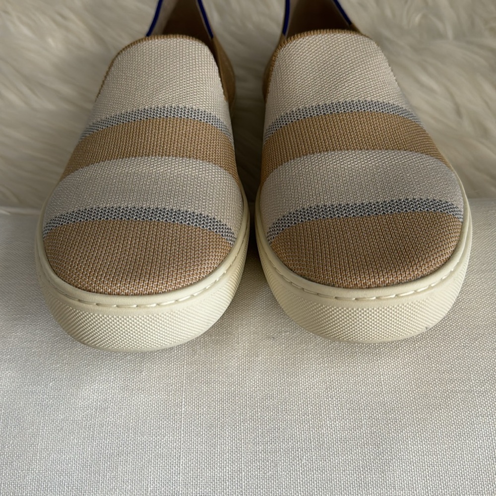 Rothy's Birch Stripe Neutral Slip-On Sneakers Size 10 - Picture 6 of 13